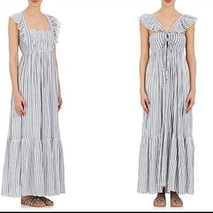 New, never worn, Ulla Johnson Maxi Dress, Blue and White, Size 8